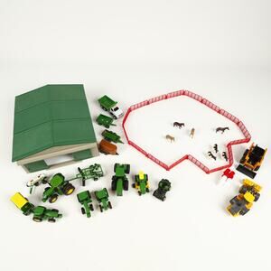 Mixed Lot John Deere Farm Machine Implement Shed Animals Tractors Fence